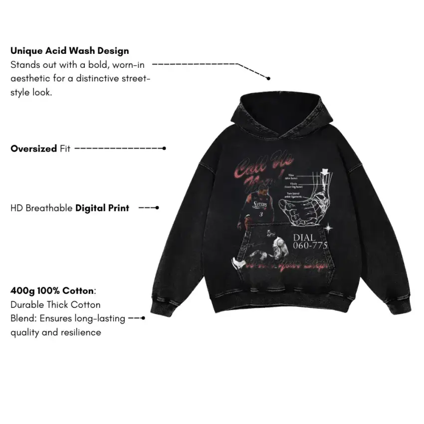 Certified Lover Boy Aicd Wash Oversized Hoodie - Image 5