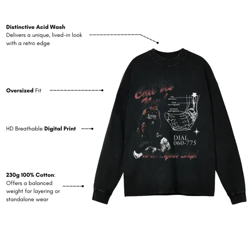Certified Lover Boy Aicd Wash Oversized Long Sleeve Shirt - Image 2