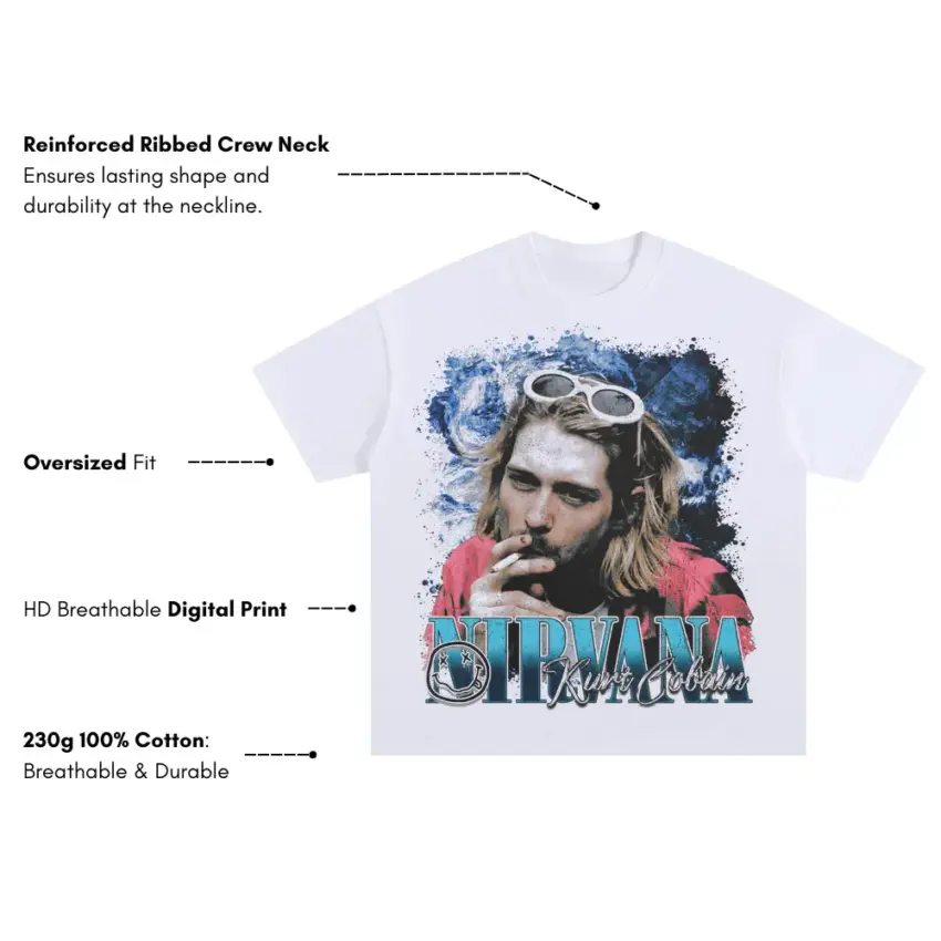 Come As You Are Oversized White Graphic Tee - Image 5