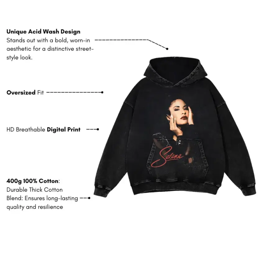 Como La Flor Aicd Wash Oversized Hoodie - Image 2