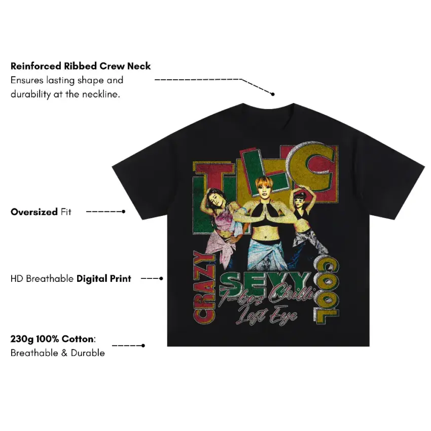 Crazy Sexy Cool Oversized Black Graphic Tee - Image 5
