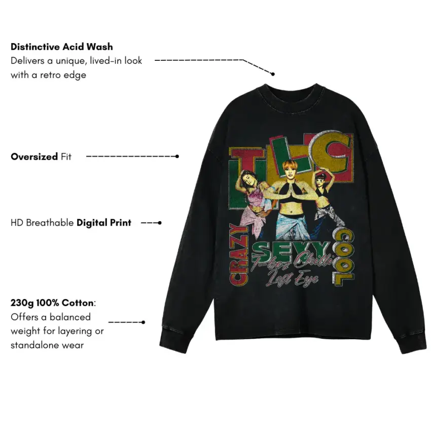Crazy Sexy Cool Aicd Wash Oversized Long Sleeve Shirt - Image 5