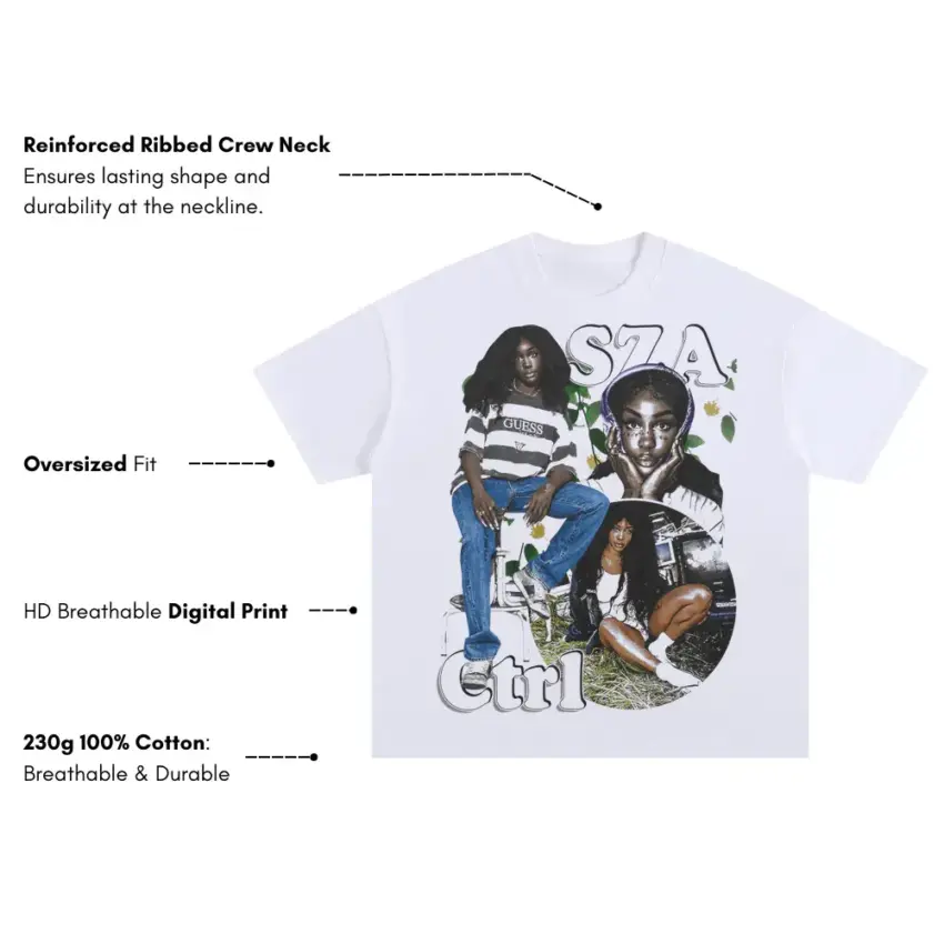 Ctrl Era Queen Oversized White Graphic Tee - Image 5