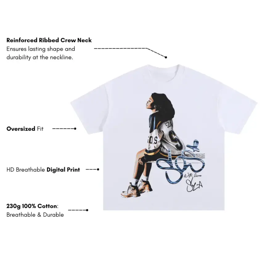 Ctrl Queen Oversized White Graphic Tee - Image 5