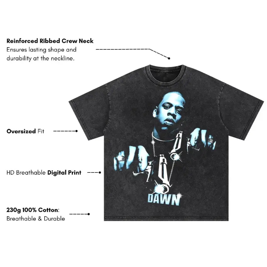 Dawn FM Oversized Acid Wash T-shirt - Image 5