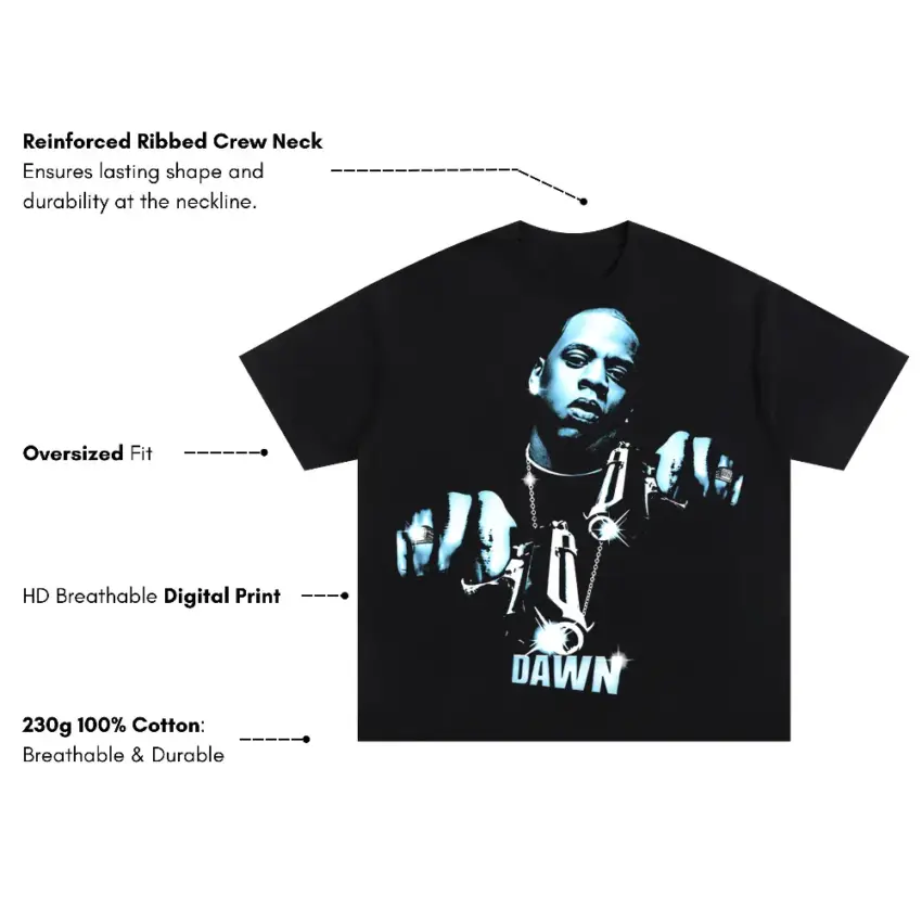 Dawn FM Oversized Black Graphic Tee - Image 5