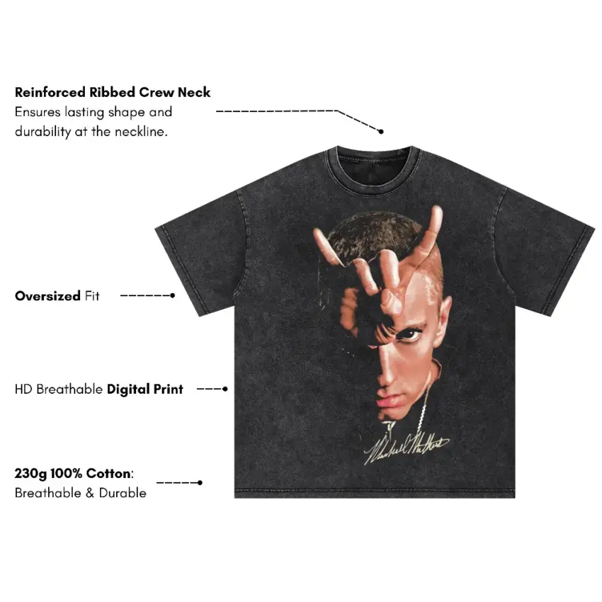 Devil In The Details Oversized Acid Wash T-shirt - Image 5