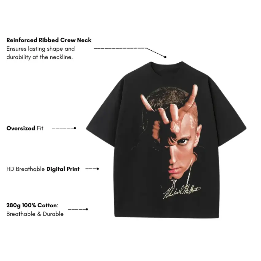 Devil In The Details Heavyweight Oversized Black Graphic Tee - Image 2
