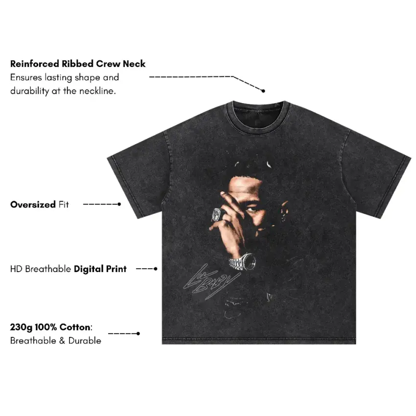 Die Lit Signature Oversized Acid Wash T-shirt - Image 5