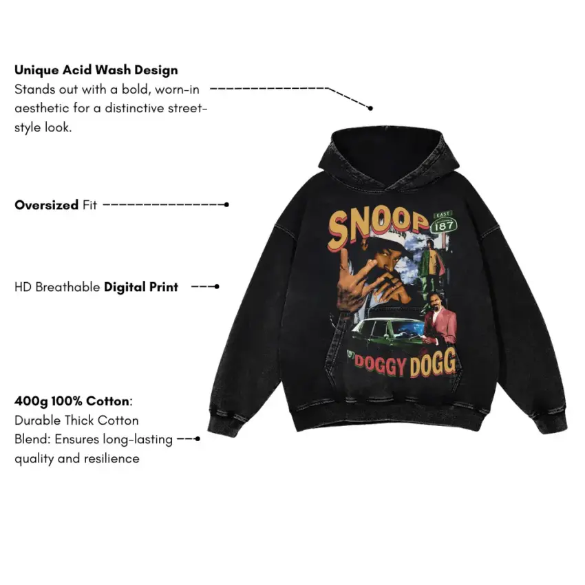 Doggystyle Era Vibe 2 Aicd Wash Oversized Hoodie - Image 5