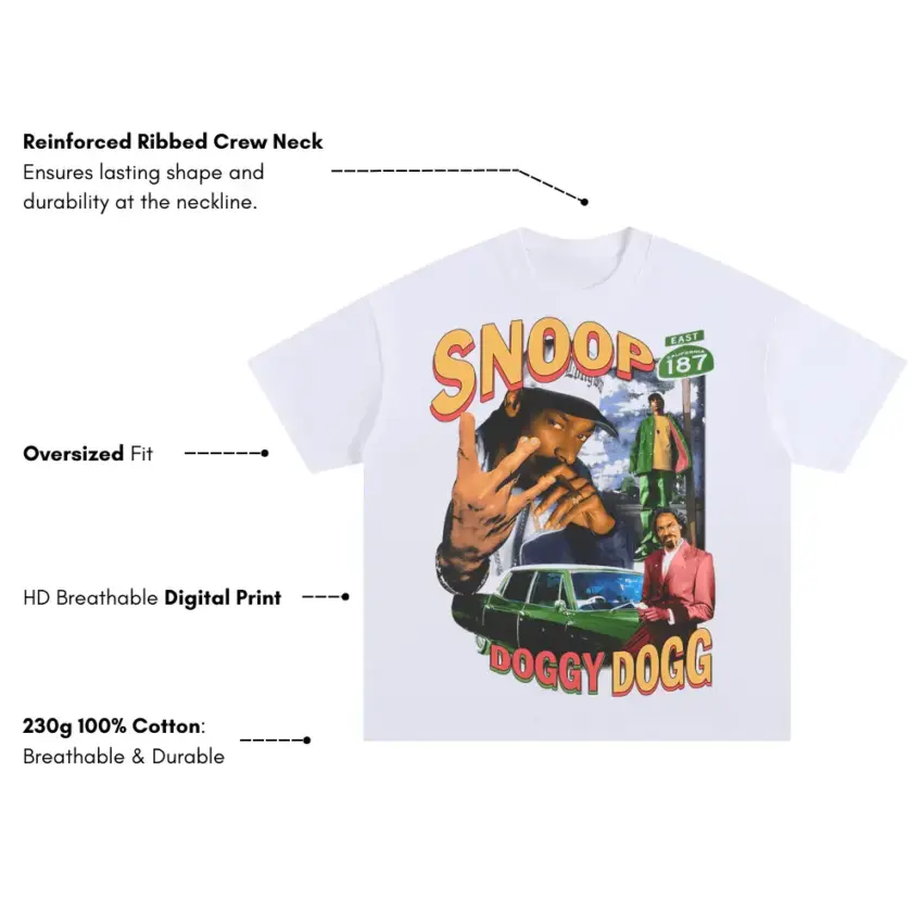 Doggystyle Era Vibe Oversized White Graphic Tee - Image 5
