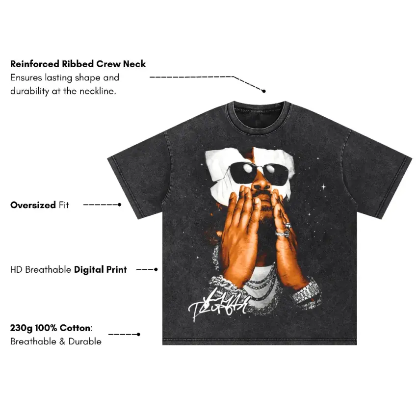 Drip Or Drown Oversized Acid Wash T-shirt - Image 5