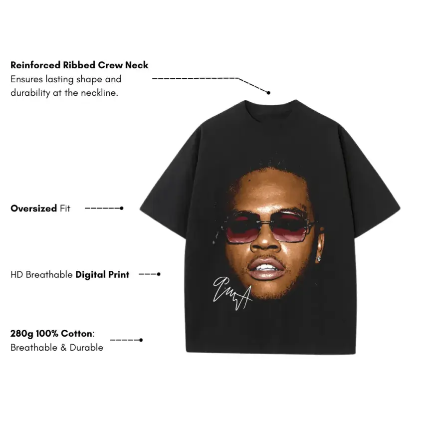 Drip Season Heavyweight Oversized Black Graphic Tee - Image 5