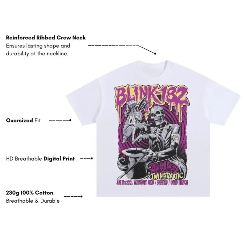 Enema Of The State Zombie Oversized White Graphic Tee - Image 5