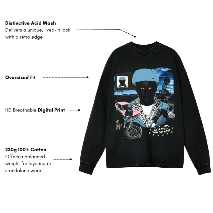 Eternal Atake Aicd Wash Oversized Long Sleeve Shirt - Image 5