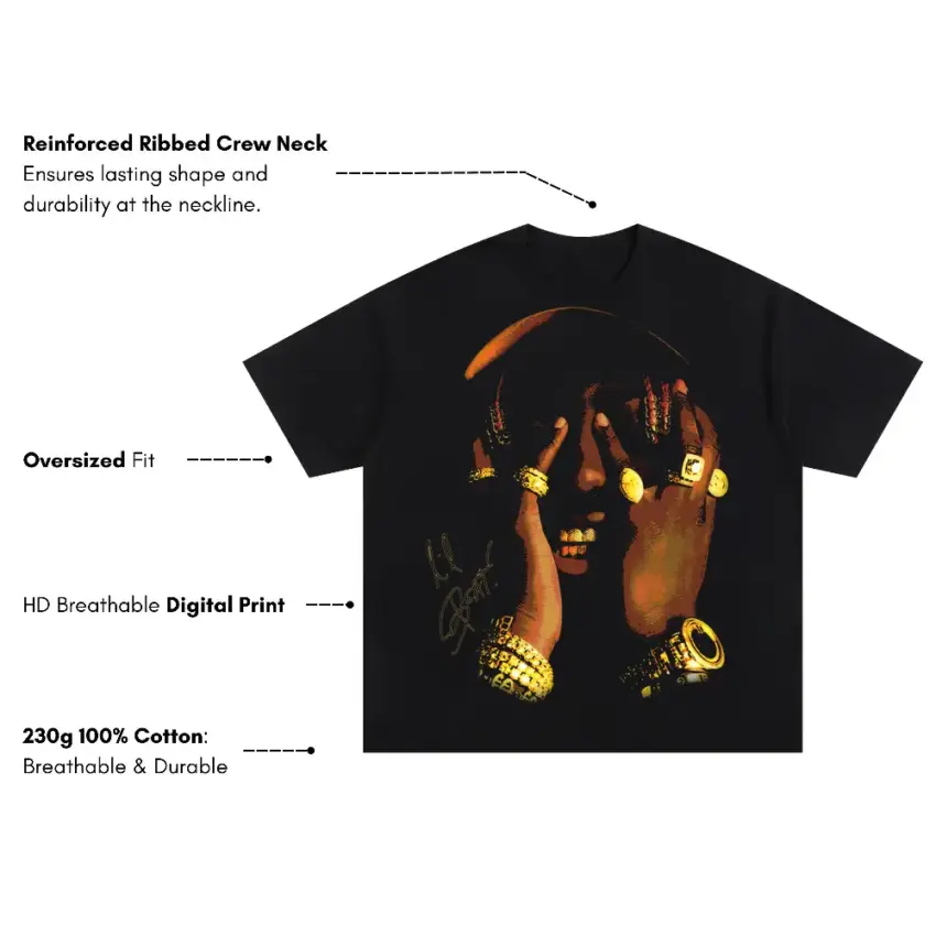 Fashion Killa Oversized Black Graphic Tee - Image 5