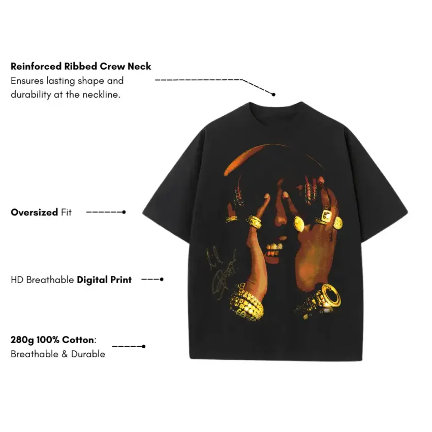 Fashion Killa Heavyweight Oversized Black Graphic Tee - Image 5