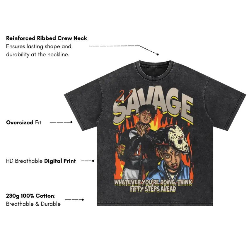 Fifty Steps Ahead Oversized Acid Wash T-shirt - Image 5