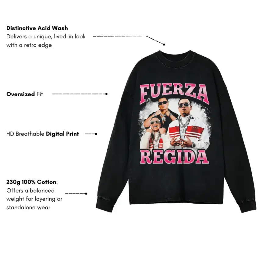 Fuerza Regida Otro Pedo Aicd Wash Oversized Long Sleeve Shirt - Image 5
