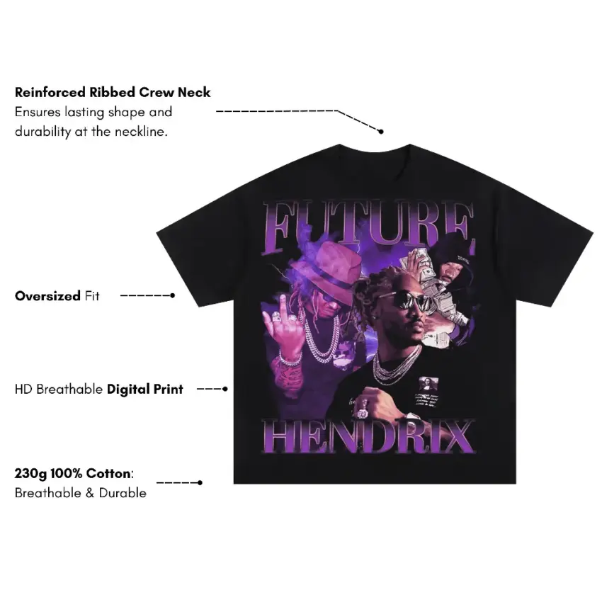 Future Hndrxx Voodoo Oversized Black Graphic Tee - Image 5