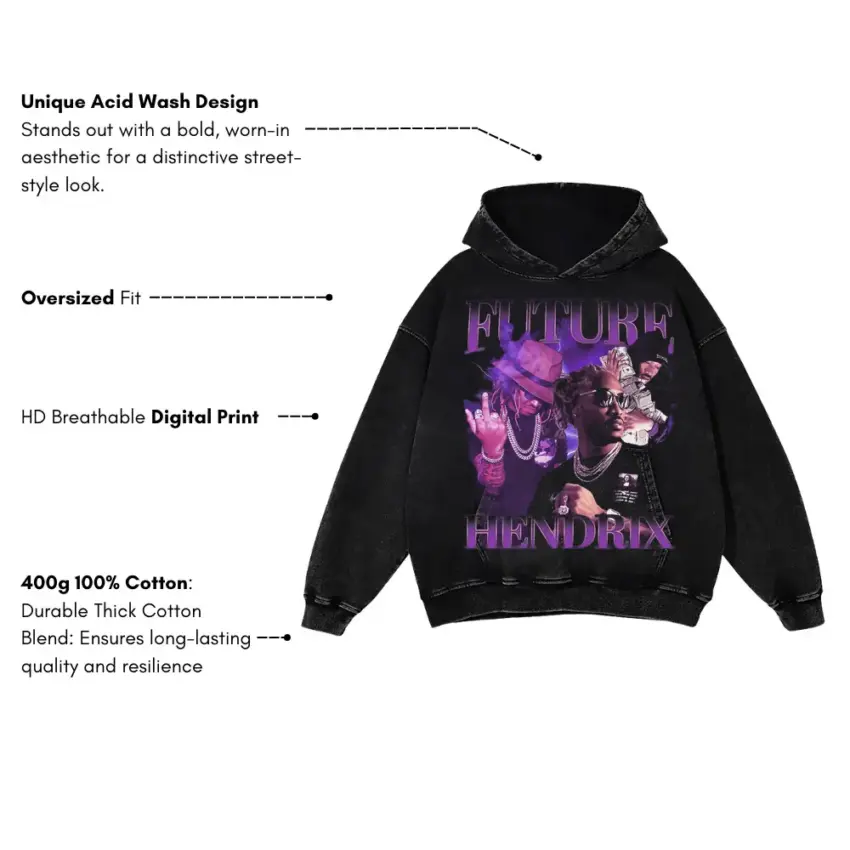 Future Hndrxx Voodoo Aicd Wash Oversized Hoodie - Image 5