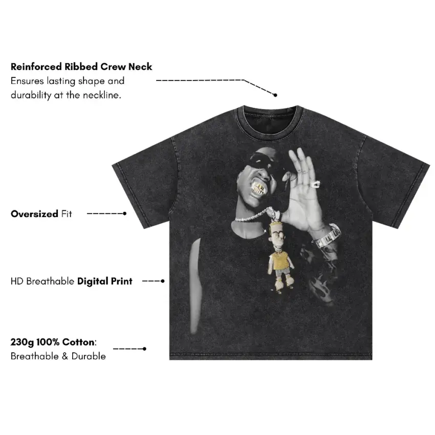 Gunna Drip Or Drown Oversized Acid Wash T-shirt - Image 5