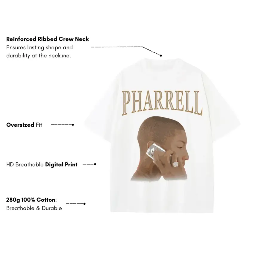 Happy Frequency Heavyweight Oversized White Graphic Tee - Image 5