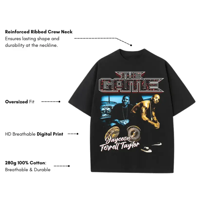 Hate It Or Love It Heavyweight Oversized Black Graphic Tee - Image 5