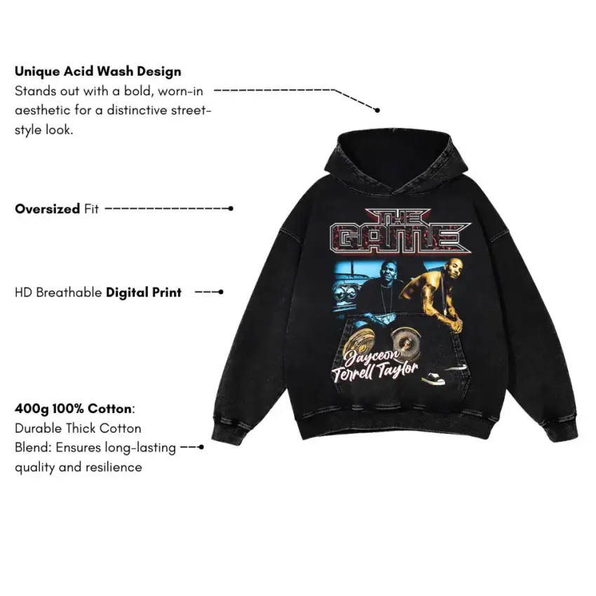 Hate It Or Love It Aicd Wash Oversized Hoodie - Image 5