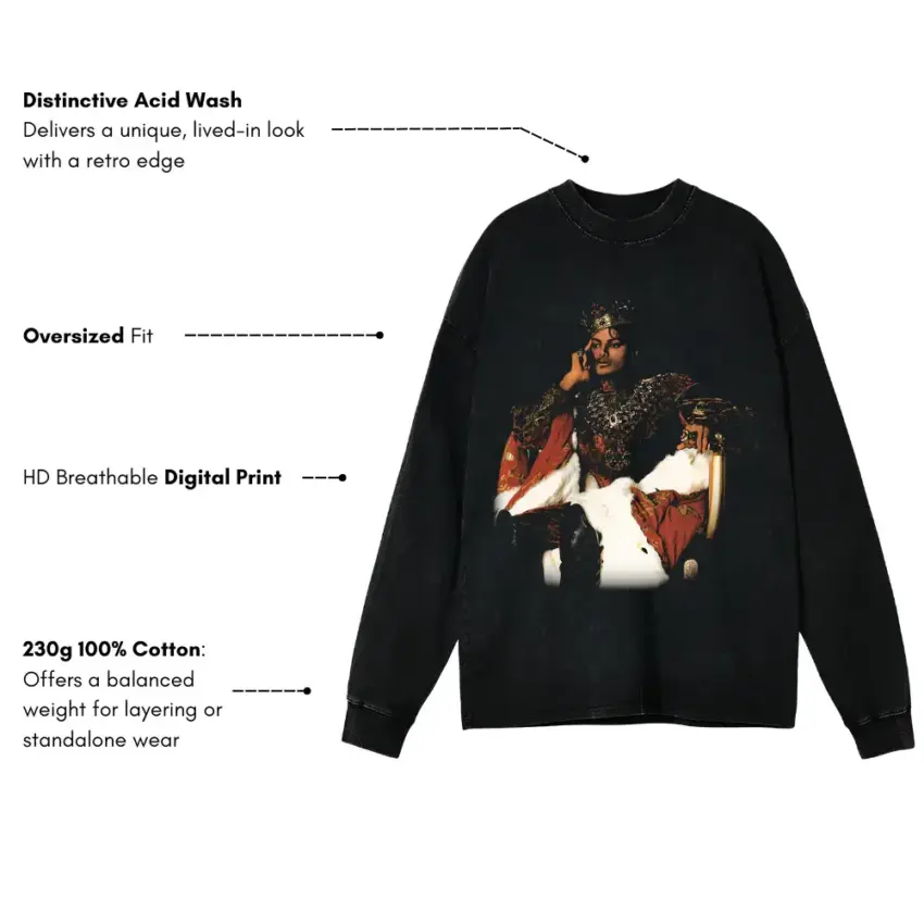 Her Loss Aicd Wash Oversized Long Sleeve Shirt - Image 5