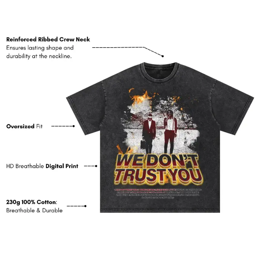 Heroes And Villains Oversized Acid Wash T-shirt - Image 5