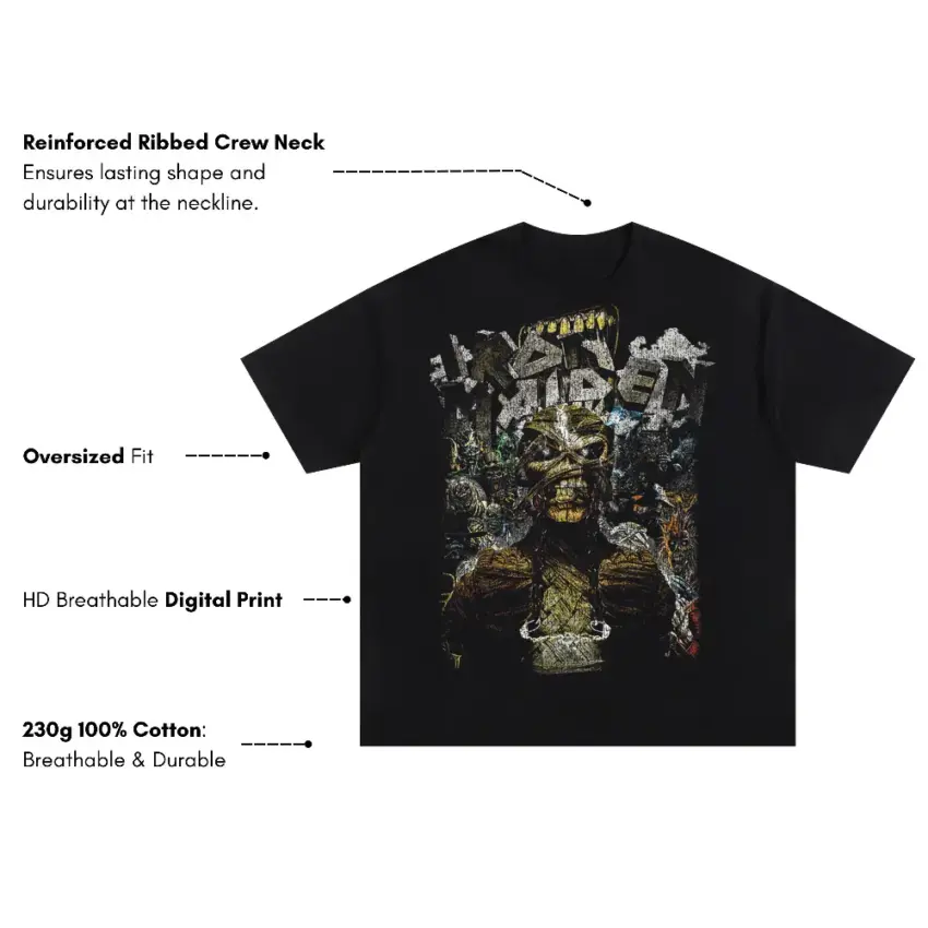 Hip Hop Legends Oversized Black Graphic Tee - Image 5