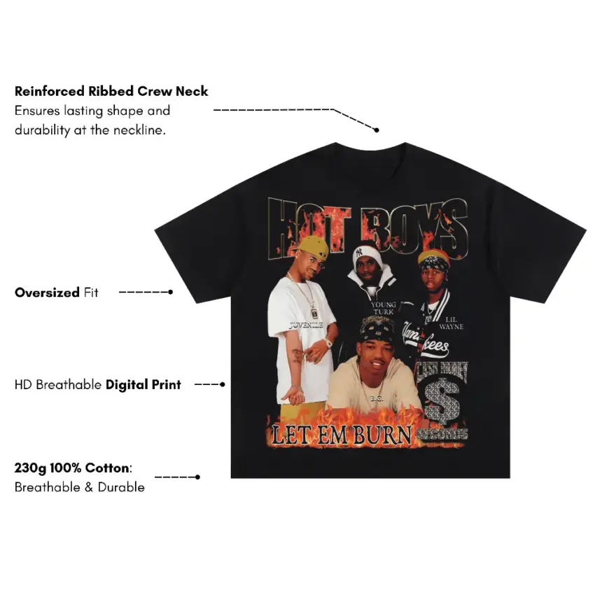 Hot Boys Get It How U Live Oversized Black Graphic Tee - Image 5