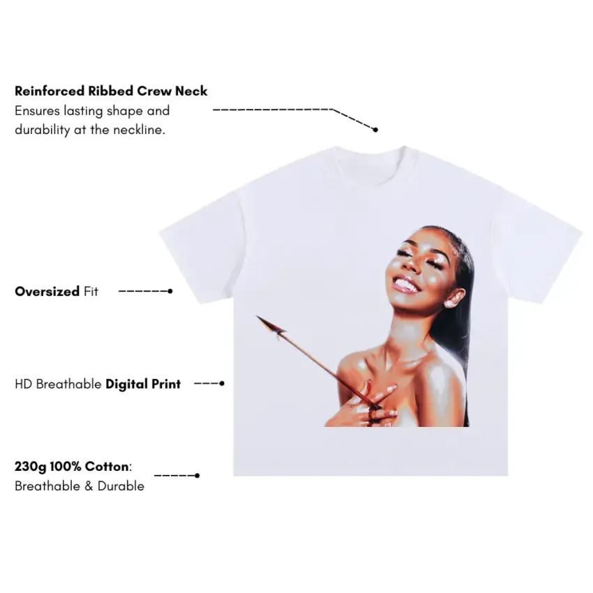Icy Girl Oversized White Graphic Tee - Image 5