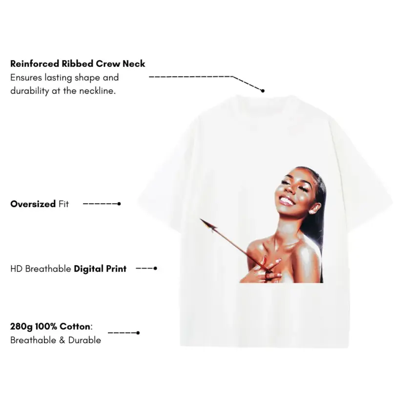 Icy Girl Heavyweight Oversized White Graphic Tee - Image 5