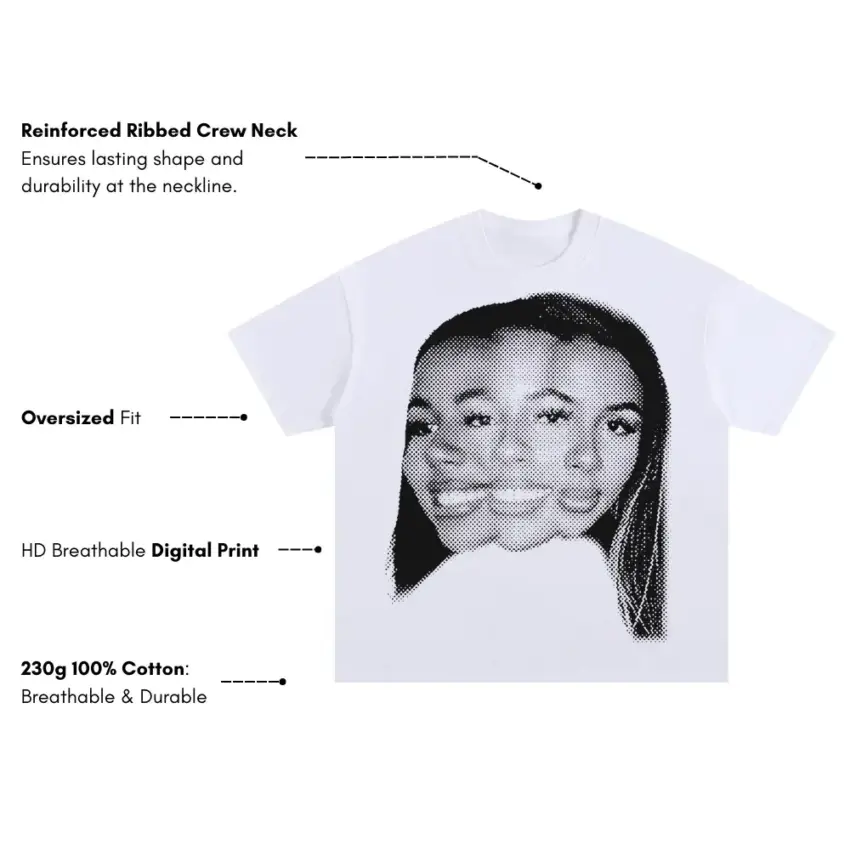 Invasion Of Privacy Oversized White Graphic Tee - Image 5