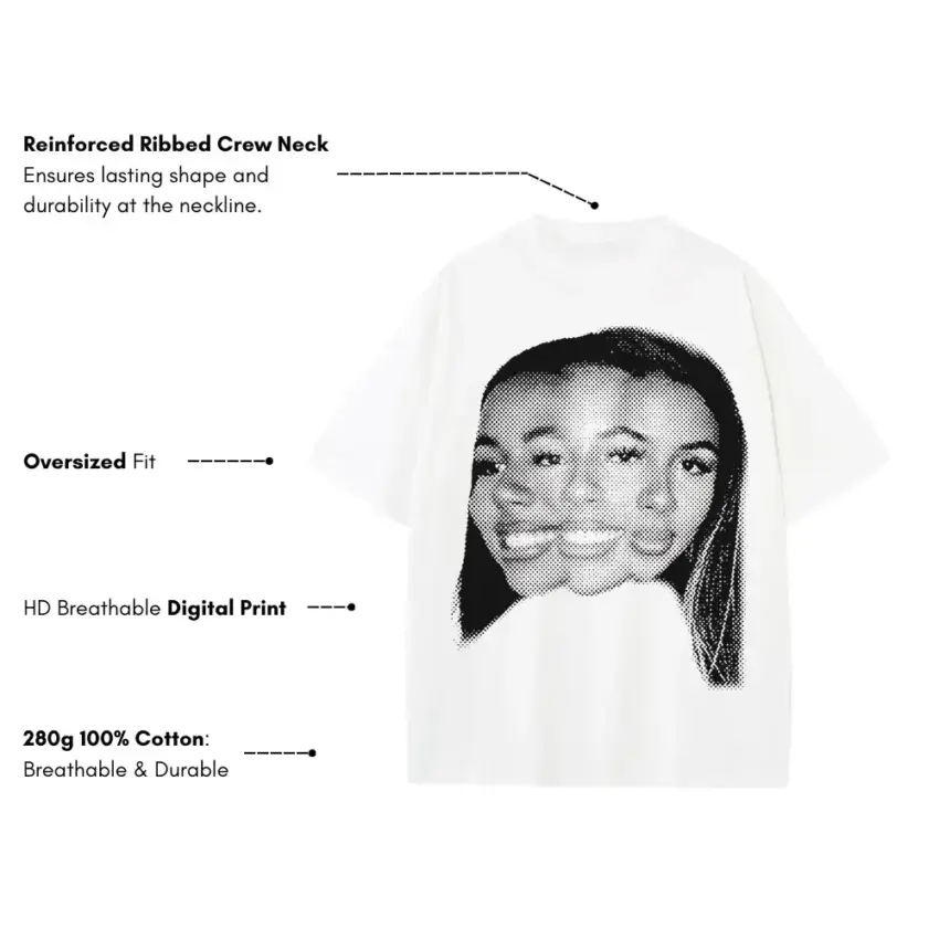 Invasion Of Privacy Heavyweight Oversized White Graphic Tee - Image 5