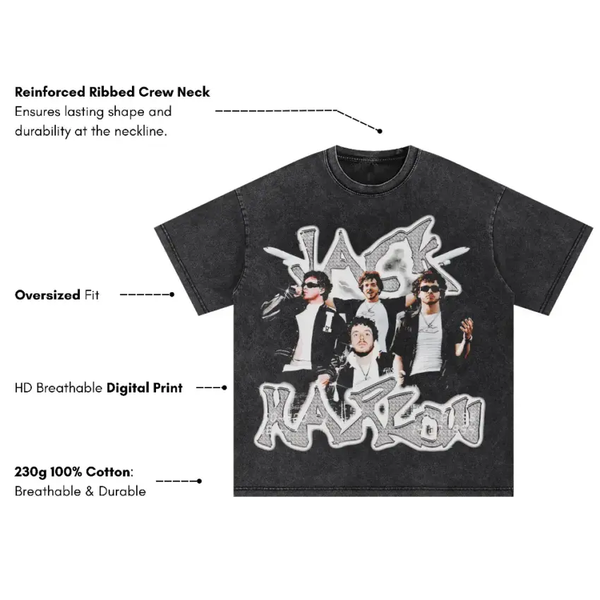 Jack Harlow Come Home Oversized Acid Wash T-shirt - Image 5