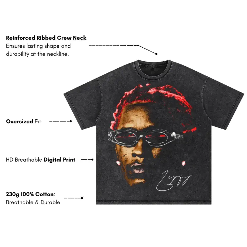 Jeffery Oversized Acid Wash T-shirt - Image 5