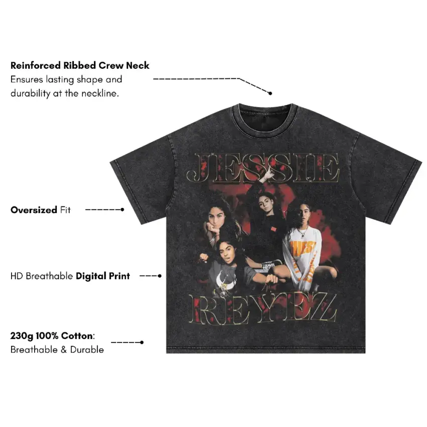 Jessie Reyez Being Human Oversized Acid Wash T-shirt - Image 5