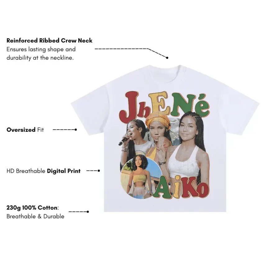 Jhene Aiko Sailing Souls Oversized White Graphic Tee - Image 5