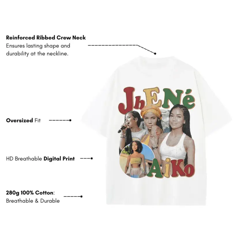 Jhene Aiko Sailing Souls Heavyweight Oversized White Graphic Tee - Image 5