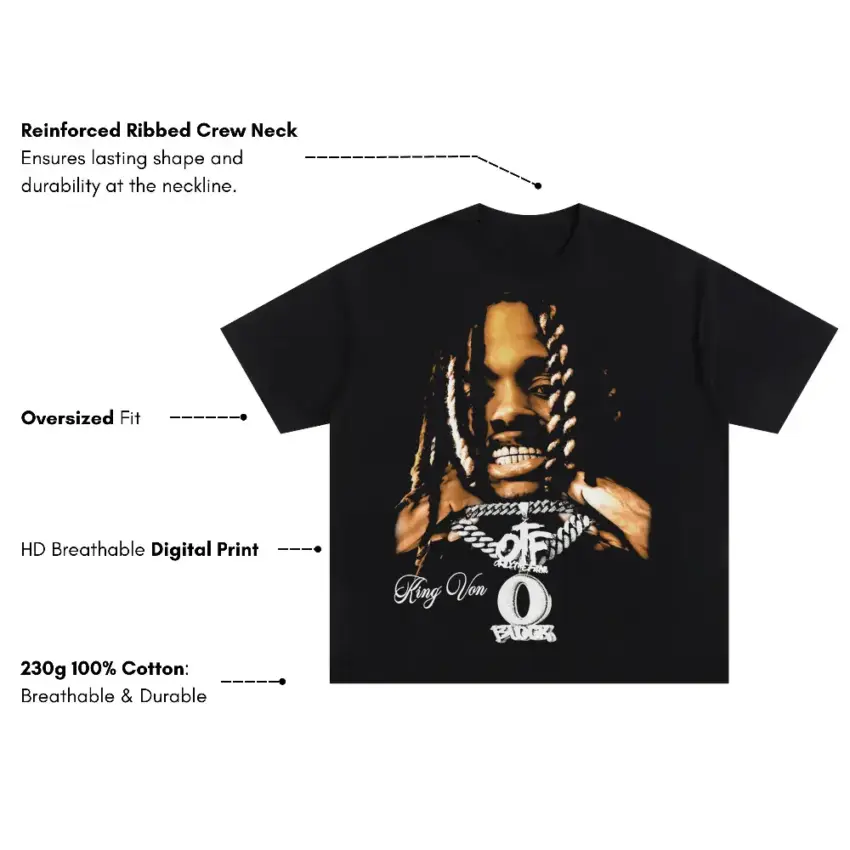 Key Glock Play For Keeps Oversized Black Graphic Tee - Image 5
