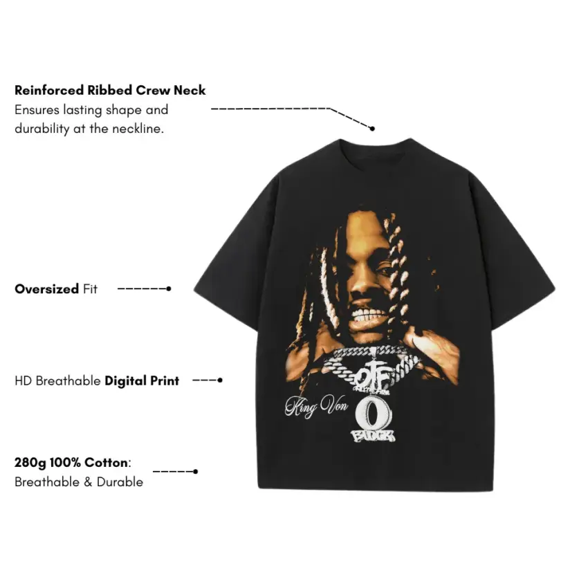 Key Glock Play For Keeps Heavyweight Oversized Black Graphic Tee - Image 5