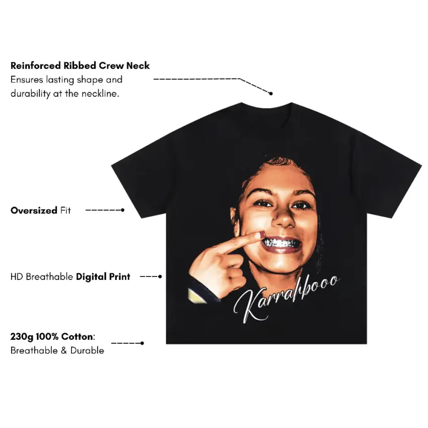 Killa Kerry Oversized Black Graphic Tee - Image 5