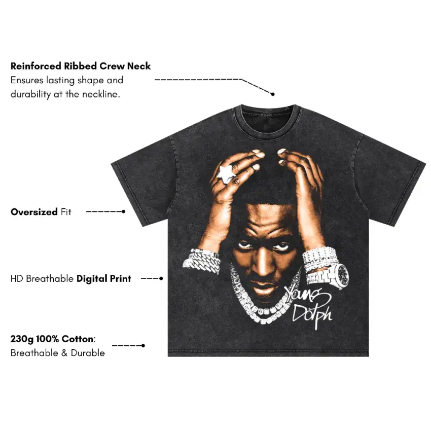 King Of Memphis Oversized Acid Wash T-shirt - Image 5