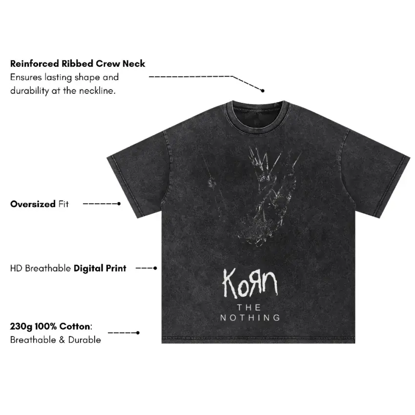 Korn The Nothing Oversized Acid Wash T-shirt - Image 5