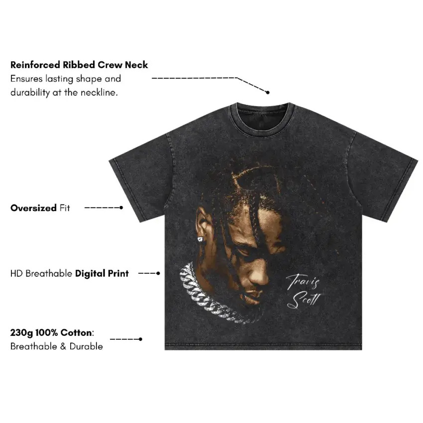 La Flame Oversized Acid Wash T-shirt - Image 5