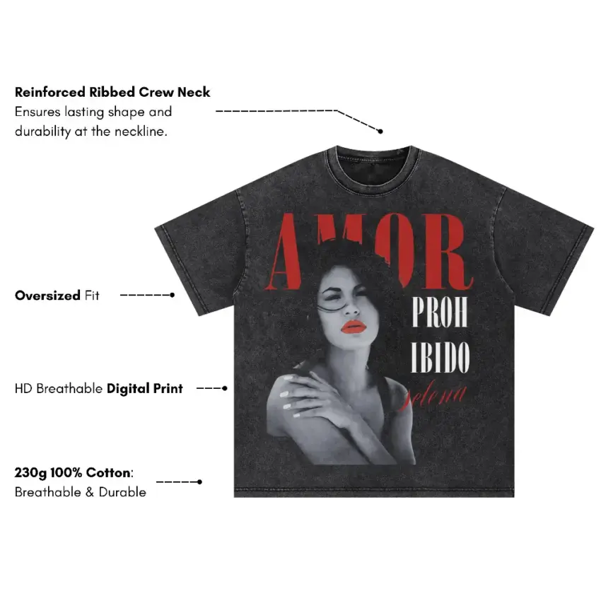 Lana Del Rey Red Rose Oversized Acid Wash T-shirt - Image 5
