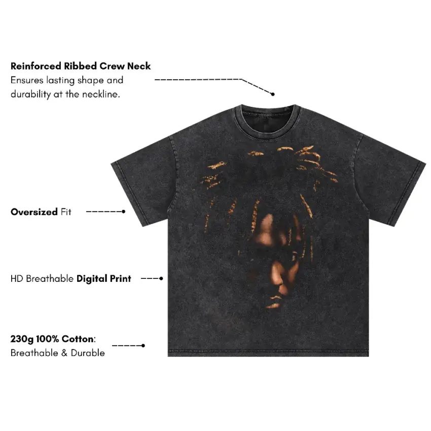 Legends Never Die Oversized Acid Wash T-shirt - Image 5